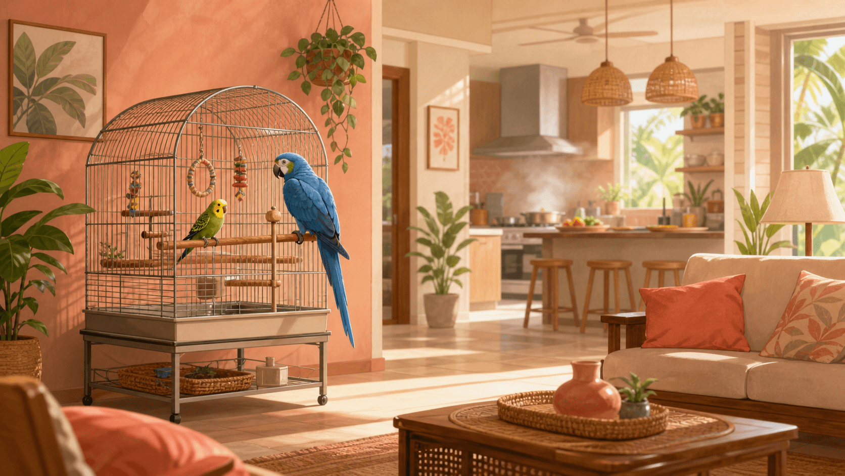 Birds Near the Kitchen: Cooking Fumes, Aerosols, and Safer Cage Placement