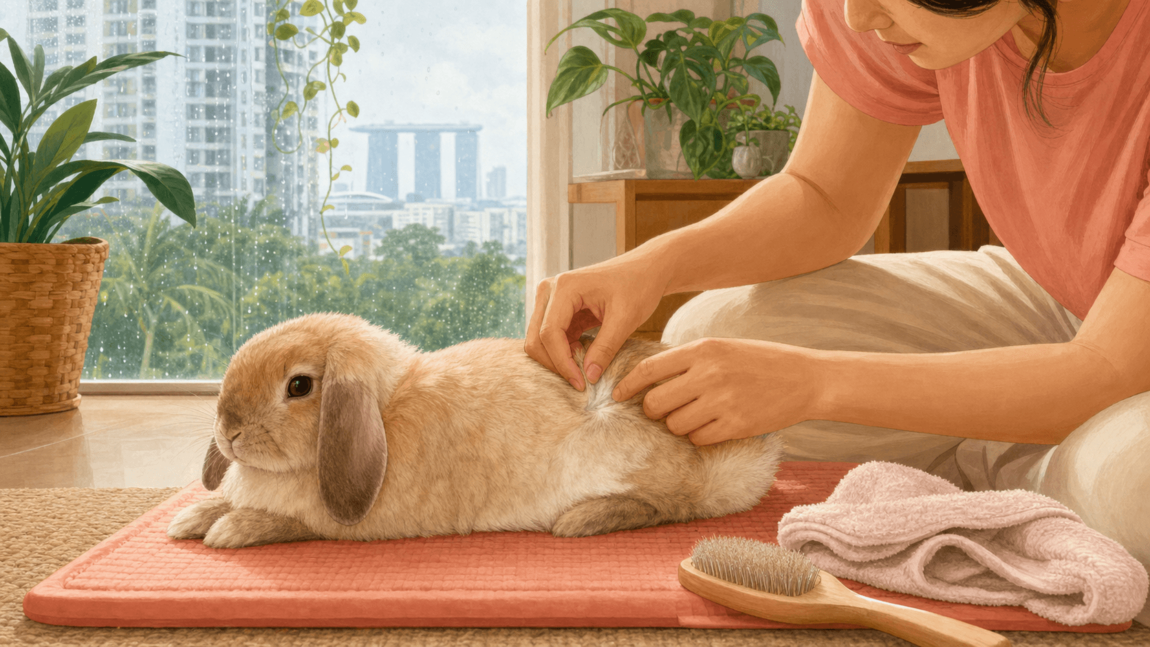 Rabbit Grooming in Humid Weather: Mats, Damp Fur, and Flystrike Warning Signs