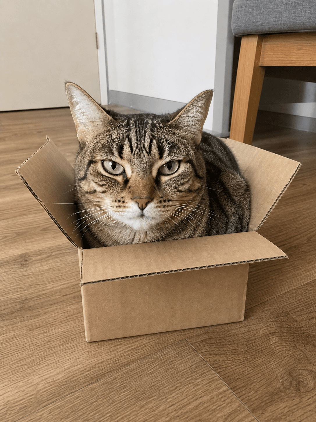 mimi confirm squeezing herself into the smallest box possible. why sia 😩🤣