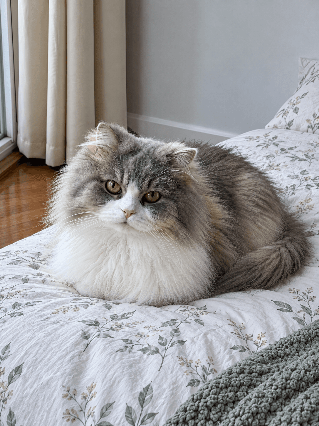 Cloud living his best life, confirm shiok on my bed sia. ☁️😌