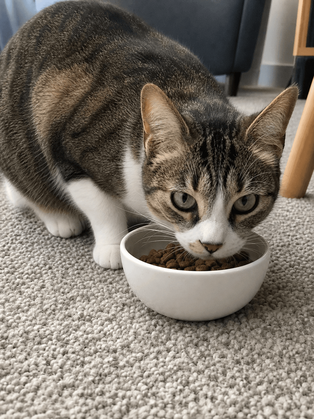 Mochi always acting like she starving sia 🤣 bowl was just filled lah