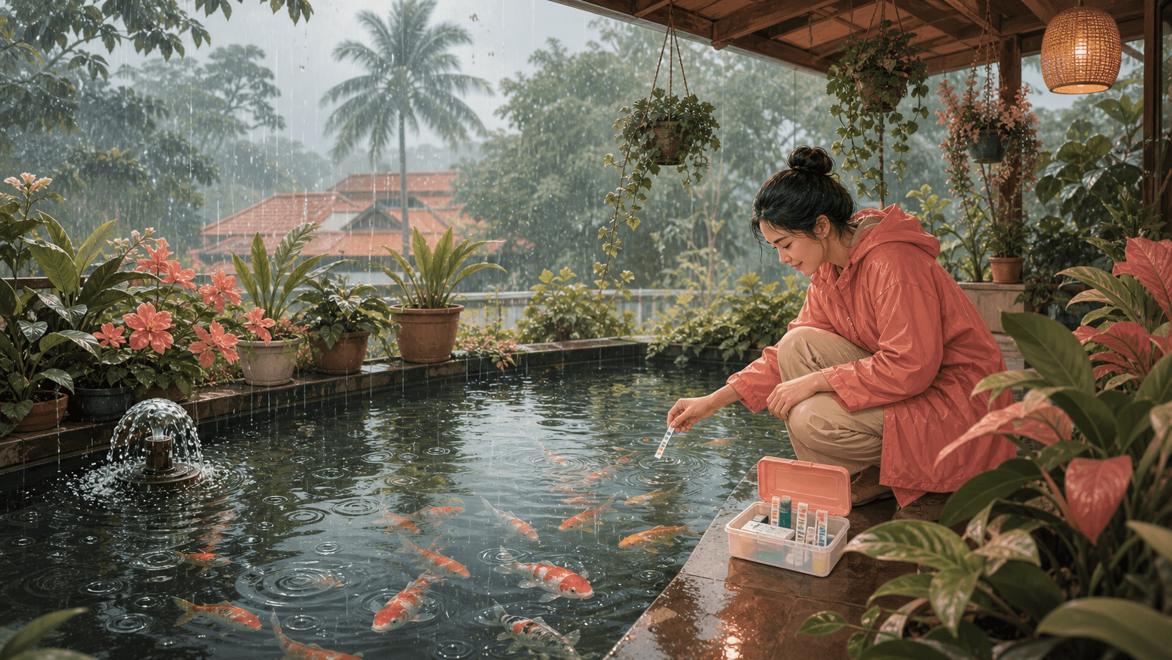 Outdoor Fish Ponds in Monsoon Rain: pH, Runoff, and Oxygen