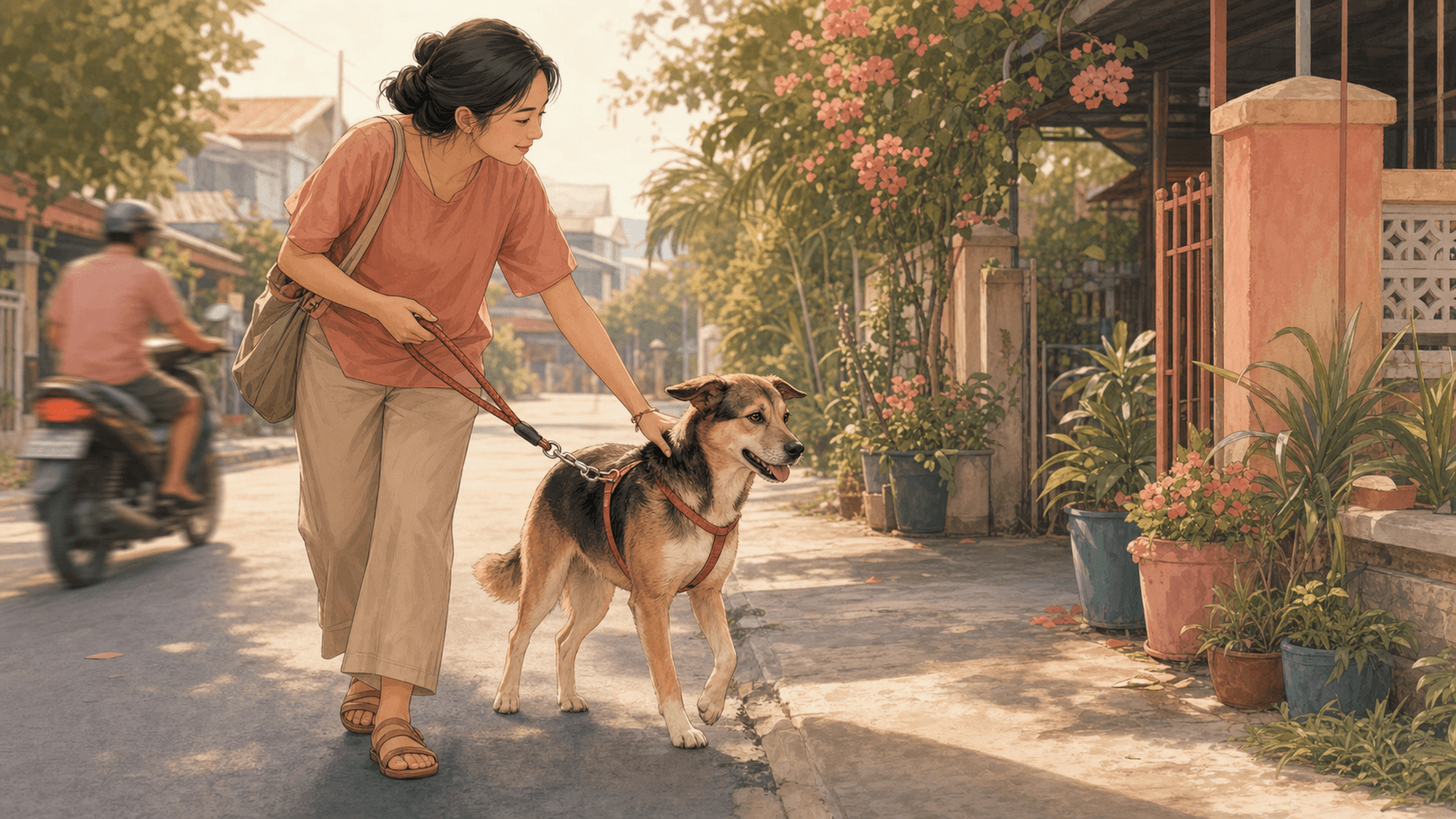 Motorbike Noise and Startled Dogs: A Calmer Street-Walk Plan